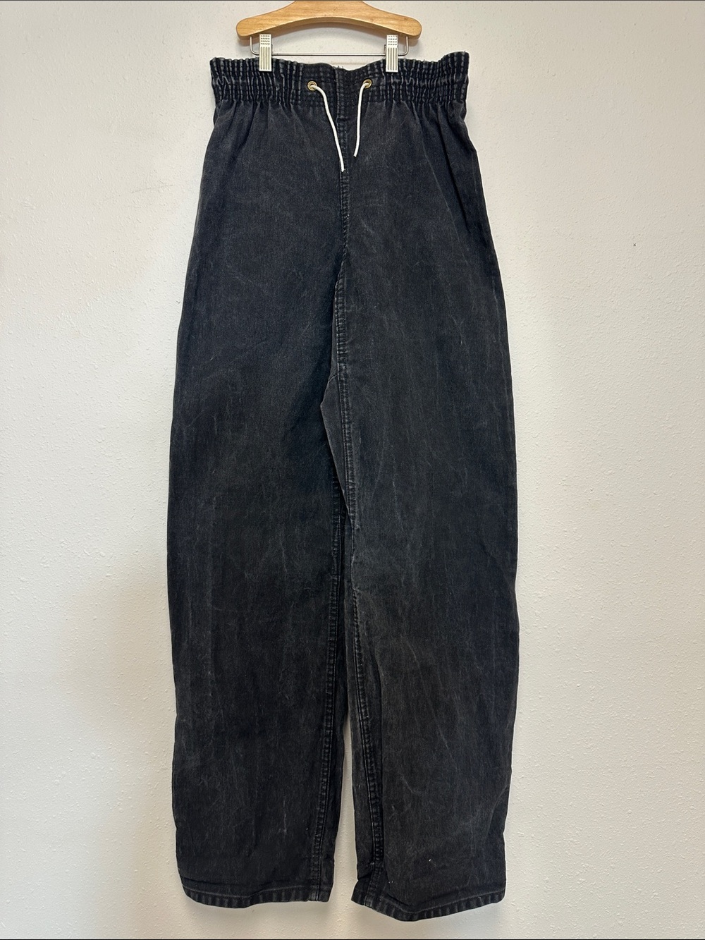 Vintage Century Black Drawstring Elastic-Waist Pants